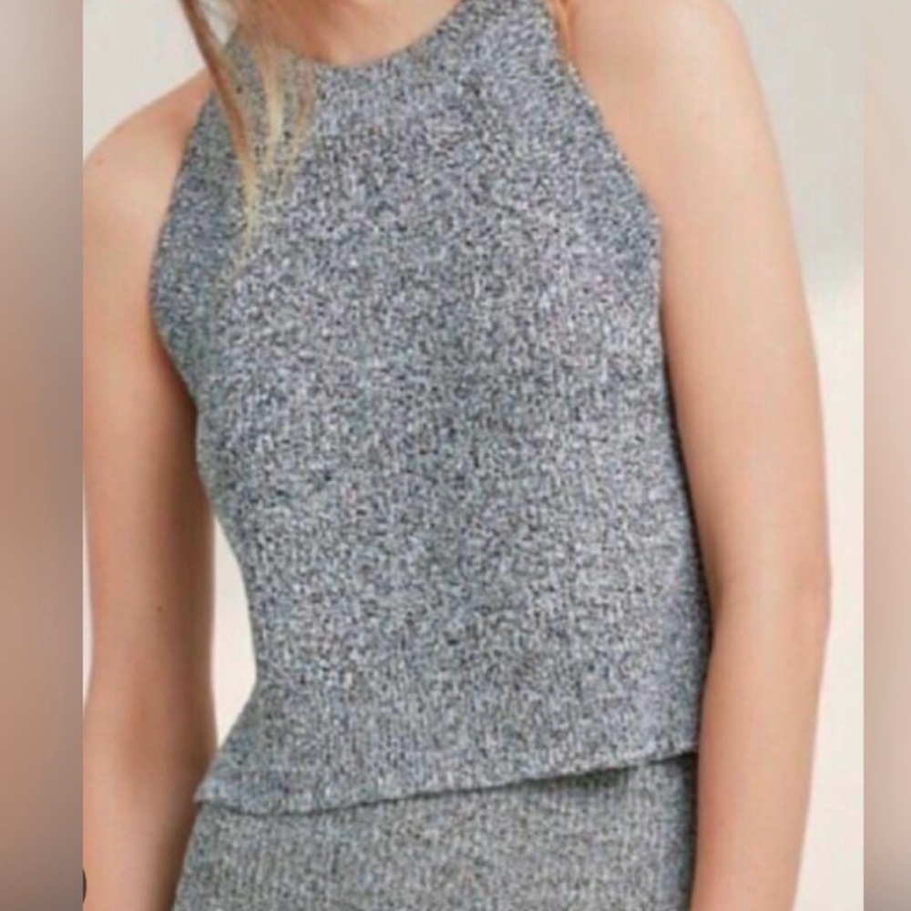 ❤️Aritzia Wilfred Crevier Knit Halter Tank Top in marled grey
